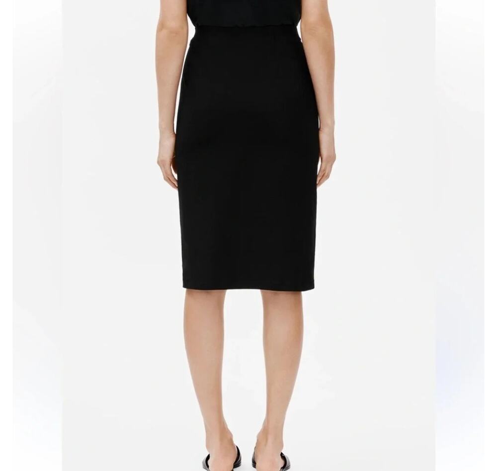 Eillen Fisher Black Stretch Pencil Skirt Career Office Workwear Girlboss Size M